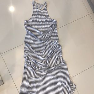 Blue and white stripes dress